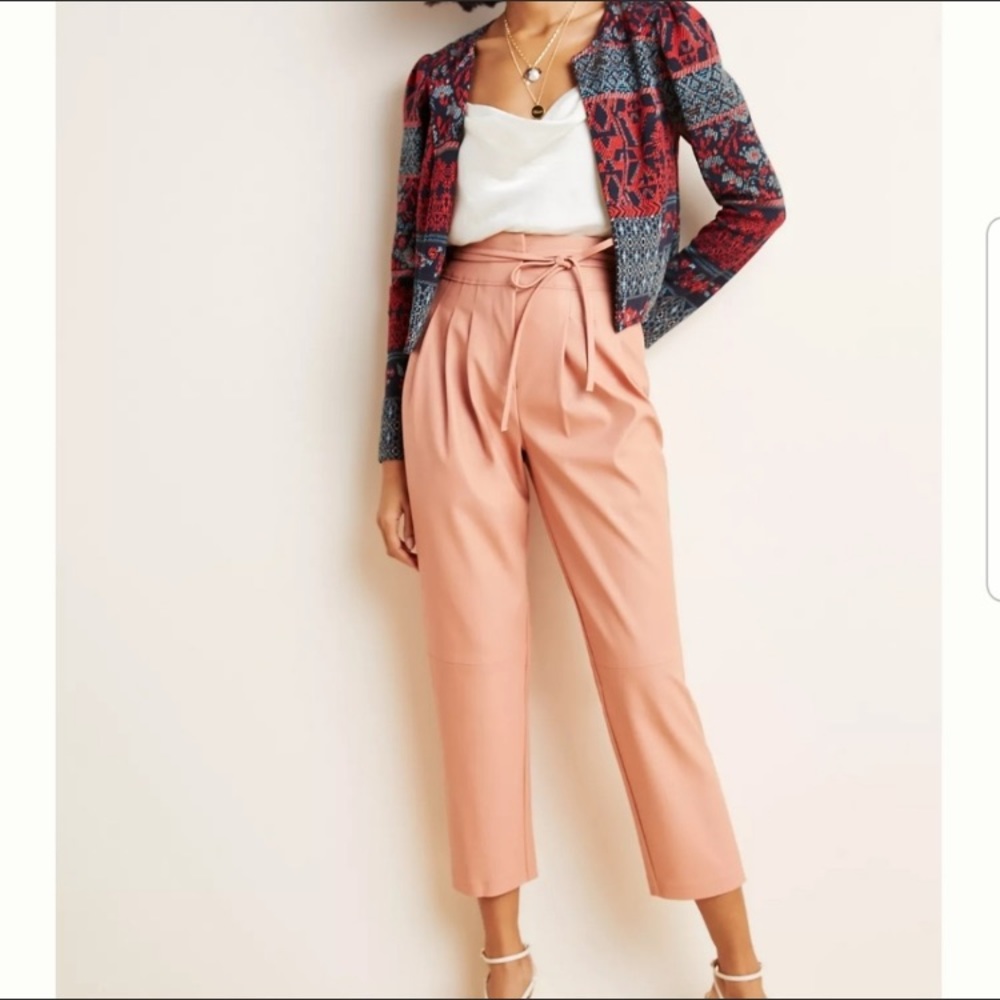 Anthropologie Vegan Leather High Waisted Pants